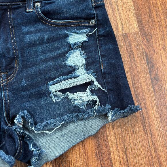 American Eagle Hi-Rise Shortie Distressed Jean Shorts - Size 4 - Picture 2 of 7